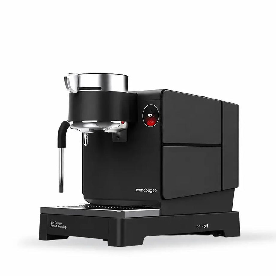 Wendougee LITA SIGMA Black Espresso machine machine with a white background
