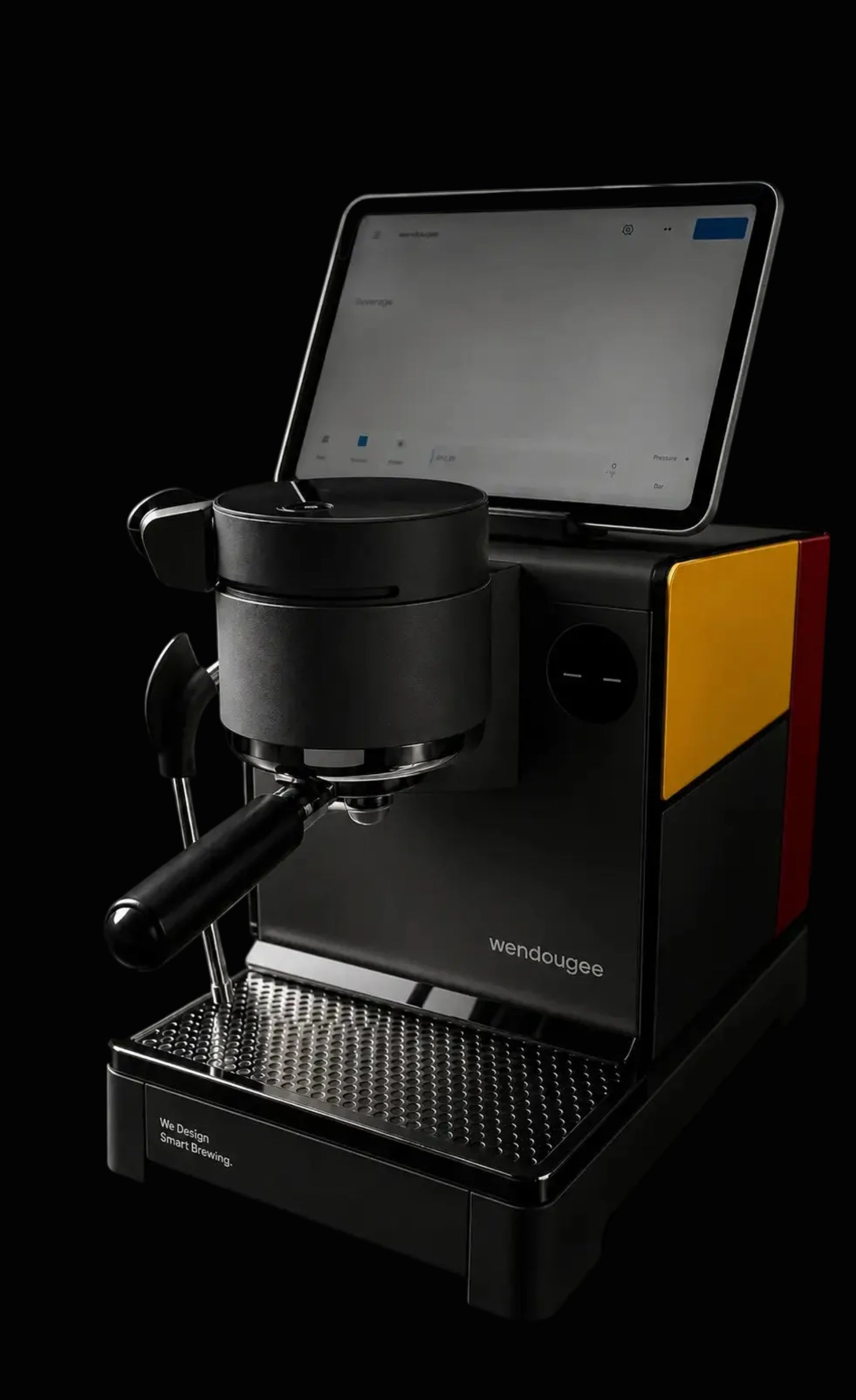 Wendougee LITA SIGMA Espresso machine with a digital display on a black background