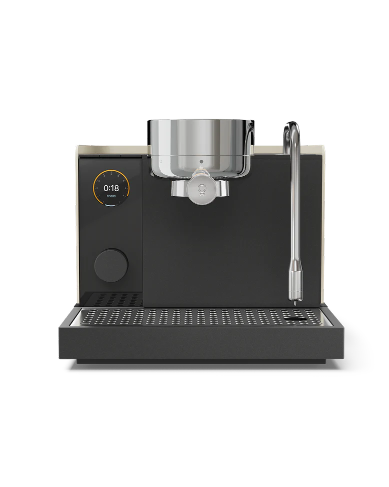 Fellow Espresso Series 1 Espresso Machine in sleek design with portafilter and brew timer display.