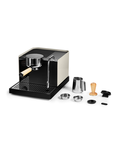 Fellow Espresso series 1 espresso machine with accessories for home baristas, designed for precision in coffee brewing.