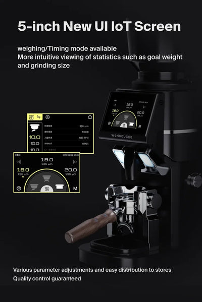 Wendougee Ares 90mm Commercial Espresso Grinder 5inch IoT Screen from Vellutto.eu